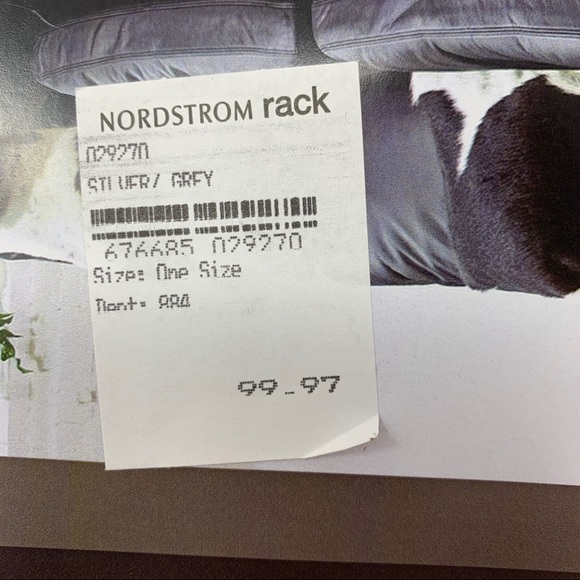 Natural genuine cowhide accent pillow grey and silver NWT - Picture 11 of 11